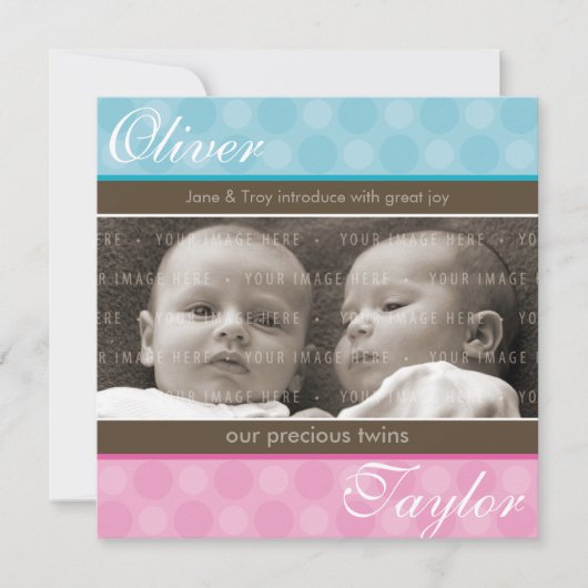 ツインベビー発表::調和1SQ 案内状 (正面)