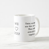 ツインベビー:私たちはママ·マグ、コーヒー·マグが大好きです コーヒーマグカップ (正面右)