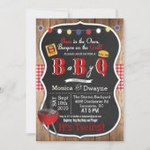 ツインベビーQベビーQカップルシャワーBBQ招待状 招待状 (正面)