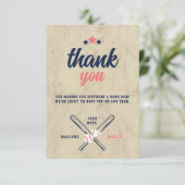 ツインベースボール誕生日ボーイガール サンキューカード (スタンド正面)