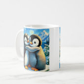 ツインペンギン幸せ足ハグ喫茶飲みカップ コーヒーマグカップ (正面左)