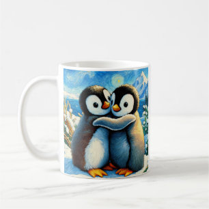 ツインペンギン幸せ足ハグ喫茶飲みカップ コーヒーマグカップ