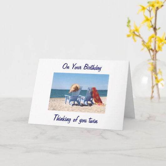 ツインホープあなたの誕生日はビーチの一日のようなものだ カード (黄色い花)