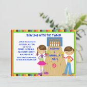 ツインボウリングバースデーパーティー招待状 招待状 (スタンド正面)