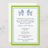 ツインボスタイリッシューイズカップルベビーシャワー招待状 招待状 (正面/裏面)
