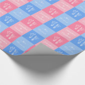 ツインボーイとガールかわいいピンクのベビー ラッピングペーパー (角)