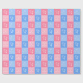 ツインボーイとガールかわいいピンクのベビー ラッピングペーパー (フラット)