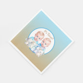 ツインボーイの赤ちゃんシャワー水彩動物 スタンダードランチョンナプキン (角)