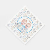 ツインボーイの赤ちゃんシャワー水彩動物 スタンダードランチョンナプキン (角)