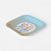 ツインボーイの赤ちゃんシャワー水彩動物 ペーパープレート (傾斜あり)