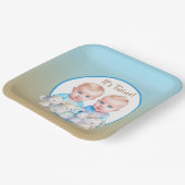 ツインボーイの赤ちゃんシャワー水彩動物 ペーパープレート (傾斜あり)