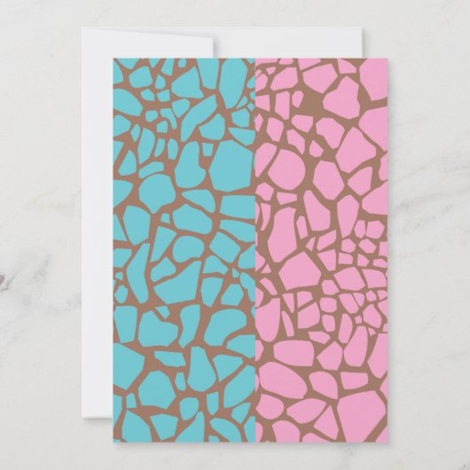 ツインボーイアンドガールキリンベビーシャワー招待状 招待状 (裏面)