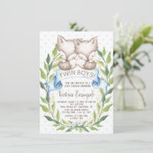 ツインボーイウッドランドキツネベビーシャワー招待状 招待状 (スタンド正面)