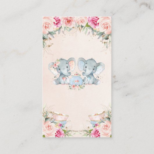 ツインボーイガールエレファントピンクフローラティーオムツ エンクロージャーカード (裏面)