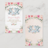 ツインボーイガールエレファントピンクフローラティーオムツ エンクロージャーカード (正面/裏面)