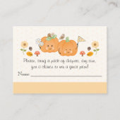 ツインボーイガールパンプキンおむつラッフルチケット エンクロージャーカード (裏面)