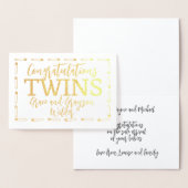 ツインボーイガールベビーおめでとう新父母 箔カード (ディスプレー)