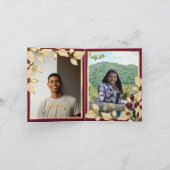 ツインボーイガール15誕生日シャンパンブルゴーニュ金ゴールド 招待状 (内部)