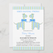 ツインボーイキリン赤ちゃんシャワー 招待状 (正面)