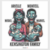 ツインボーイズのゾンビファミリー | おかしなハロウィーン シール (シート)