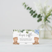 ツインボーイズのテディはブルーのフローラおむつラッフルをクマ エンクロージャーカード (スタンド正面)