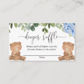 ツインボーイズのテディはブルーのフローラおむつラッフルをクマ エンクロージャーカード (正面)