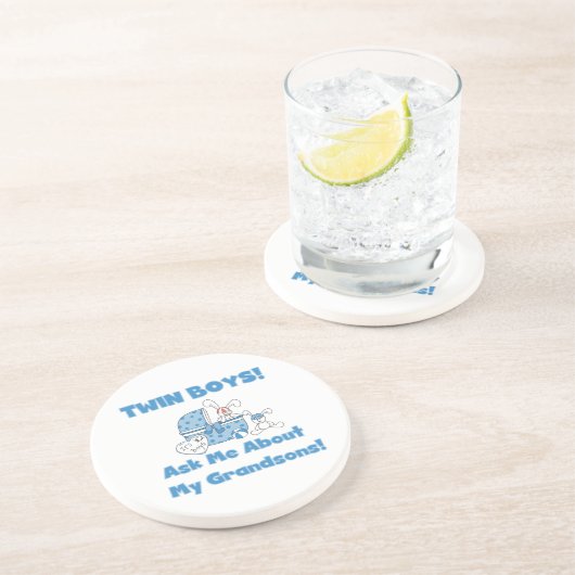 ツインボーイズの孫のプレゼント コースター (側面)