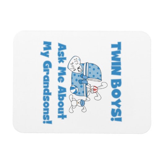 ツインボーイズの孫のプレゼント マグネット (横)