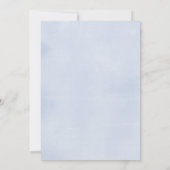 ツインボーイズほこりっぽい青い黄色のフローラ赤ちゃんシャワー 招待状 (裏面)