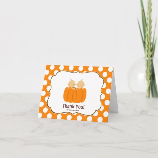 ツインボーイズカボチャありがとうノートカード サンキューカード (正面)