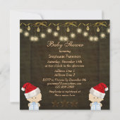ツインボーイズクリスマスベビーシャワー 招待状 (裏面)