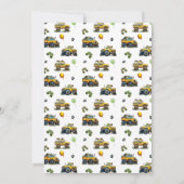 ツインボーイズサファリジャングルモンスタートラック誕生日 招待状 (裏面)