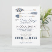 ツインボーイズトライバルアローベイビーシャワー招待状 招待状 (スタンド正面)