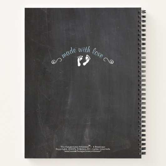 ツインボーイズブルー象ベビーシャワーゲストハウス | ノートブック (裏面)