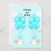 ツインボーイズベビーシャワー招待状 招待状 (正面)