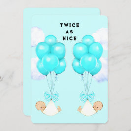 ツインボーイズベビーシャワー招待状 招待状