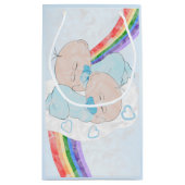 ツインボーイズベビーシャワー スモールペーパーバッグ (裏面)