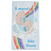 ツインボーイズベビーシャワー スモールペーパーバッグ (正面)