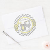 ツインボーイズボウタイシェブロンプリントサンキューレーベル ラウンドシール (封筒)