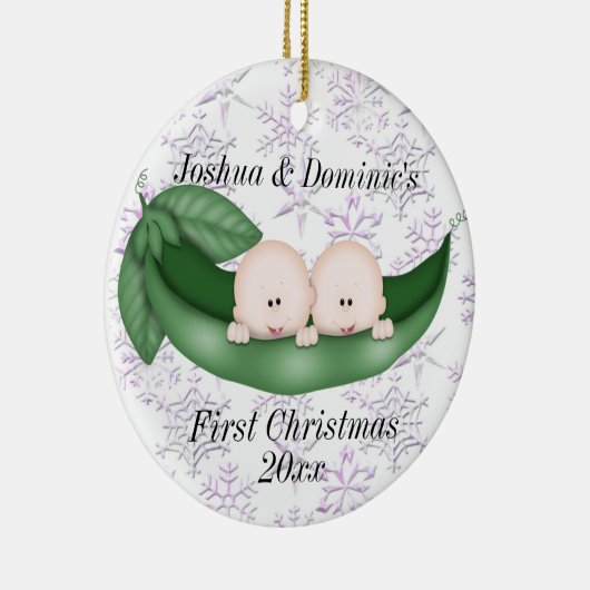 ツインボーイズ初めてのクリスマスオーナメント セラミックオーナメント (右)