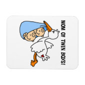 ツインボーイズ母コウノトリの贈り物 マグネット (横)