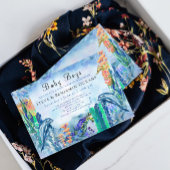 ツインボーイズ海の動物ベビーシャワー招待状 招待状