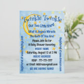 ツインボーイズ用ベビーシャワー、フラットカード サンキューカード (スタンド正面)