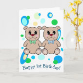 ツインボーイズ第1バースデーカード カード (黄色い花)