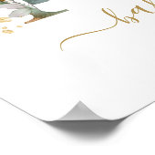 ツインボーイズ緑の葉ウェルカムベビーシャワーのサイン ポスター (角)