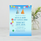 ツインボーイズ誕生日パーティー 招待状 (スタンド正面)