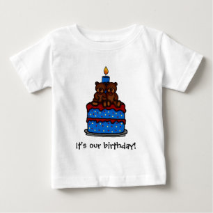 ツインボーイズ誕生日Tシャツ ベビーTシャツ