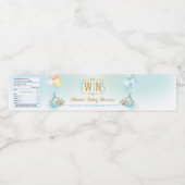 ツインボーイズ象の赤ちゃんシャワーありがとう ペットボトルラベル (シングルラベル)