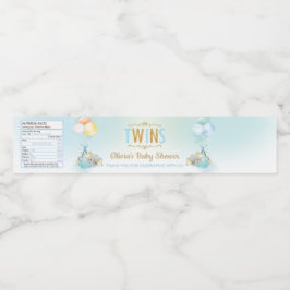 ツインボーイズ象の赤ちゃんシャワーありがとう ペットボトルラベル