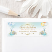 ツインボーイズ象ベビーシャワー差出人住所 ラベル (インサイチュ)